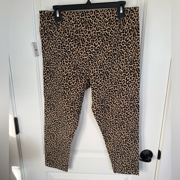J Crew Leopard Cropped Everyday Leggings Size XL - Picture 2 of 6